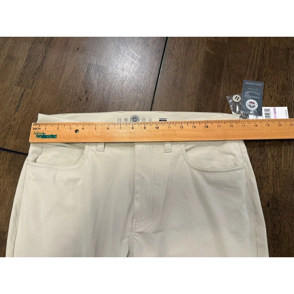 Flag & Anthem MadeFlex Performance Pants Mens 32/32 Stone Straight Leg Chino NEW